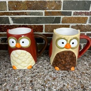 Set of 2 TAG Owl 3D Mugs